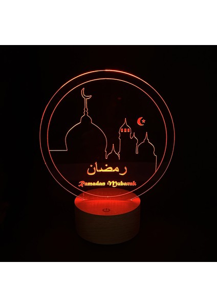 Ramadan Mubarak Figürlü Dekoratif Hediye LED Masa Lambası