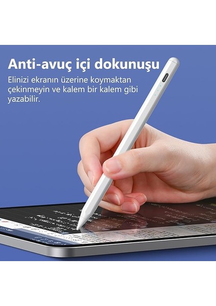 Apple iPad ve iPad Pro Uyumlu Avuç Içi Reddetmeli Yükseltilmiş Eğitim Hassasiyetli Dokunmatik Yazı Kalemi