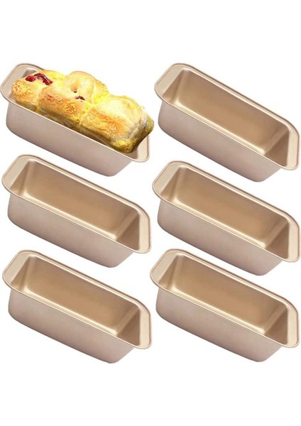 Pişirme Için Ekmek Tavası Somun Tavası, Yapışmaz Karbon Çelik Pişirme Ekmeği Tost Kalıbı Somun Fırın Tepsisi Seti (Altın 6 Adet) (Yurt Dışından)