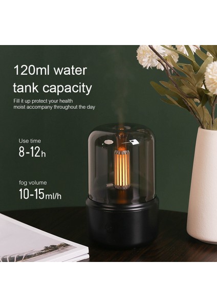 120 ml Mum Işığı Aroma Difüzör USB Ev Hava Nemlendirici Serin Mist Maker Sisleyici Uçucu Yağlar LED Gece Lambası A (Yurt Dışından)