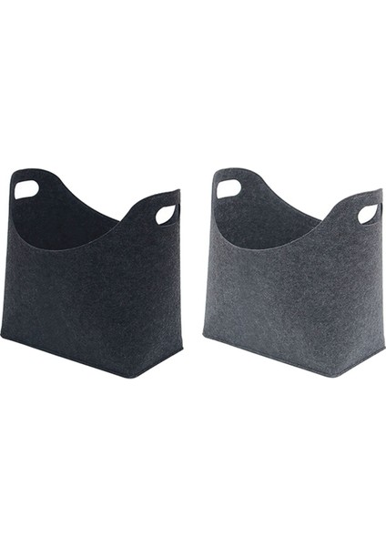 2 Adet Koyu Gri Ev Yakacak Odun Tutucu Depolama Sepeti Oyuncak Kitap Keçe Çanta Çamaşır Katlanabilir Sepet (Yurt Dışından) fiyatları