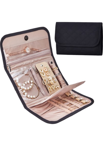 Takı Organizatör Rulo Katlanabilir Takı Saklama Çantası Taşınabilir Seyahat Takı Çantası Yumuşak Küpe Bilezik Depolama Tutucu (Yurt Dışından) fiyatları