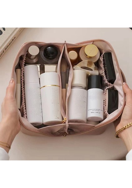 Kapasiteli Seyahat Kozmetik Çantası Çok Fonksiyonlu Seyahat Kozmetik Çantası Kadın Tuvalet Organizatör Makyaj Çantası Aracı Pembe (Yurt Dışından) fiyatları