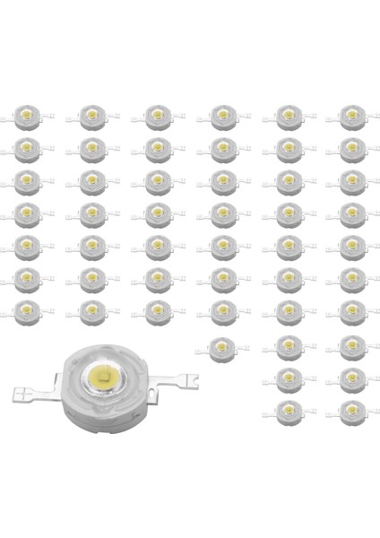 50 Adet 1W Diyot Yüksek Güçlü Soğuk Beyaz LED Boncuk 1 Watt Lamba Çipi 3V-3.4V (Yurt Dışından) fiyatları
