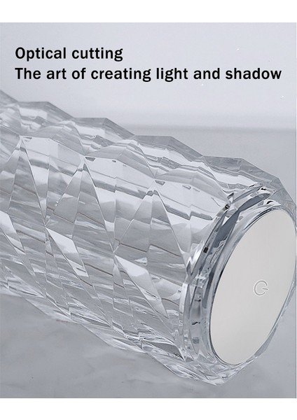 Renk LED Kristal Masa Lambası Gül Işık Projeksiyon Lambası LED Atmosfer Yatak Odası Başucu USB Dokunmatik Gece Lambası (Yurt Dışından) modelleri