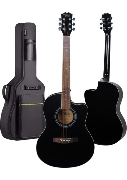 XC-200BK Kesik Kasa Siyah Akustik Gitar 4/4 Yetişkin Üst Segment (Gigbag Çanta Tuner Capo Askı Pena) fırsatları