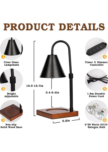 Mum Isıtıcı Lamba Ayarlanabilir Yükseklik ve Parlaklık Mum Isıtıcı Fener Kokulu Balmumu Eritir Ev Dekor Ingiltere Tak-B (Yurt Dışından) modelleri