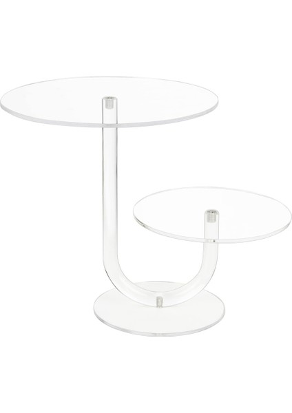 2 Katmanlı Cupcake Ekran Standı Yuvarlak Akrilik Kek Rafı Dıy Şeker Tatlı Kulesi Rafı Düğün Parti Kek Dekorasyon Aracı (Yurt Dışından)