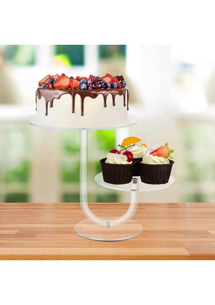 2 Katmanlı Cupcake Ekran Standı Yuvarlak Akrilik Kek Rafı Dıy Şeker Tatlı Kulesi Rafı Düğün Parti Kek Dekorasyon Aracı (Yurt Dışından) fırsatları