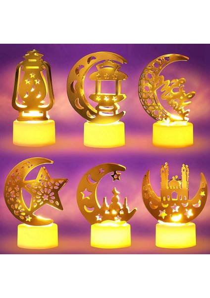 Ev Için Ramazan Işıkları Süslemeleri 6 Paket Eid Mubarak LED Mum Işıkları (Yurt Dışından)