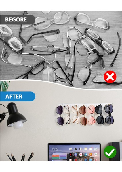 Güneş Gözlüğü Tutucu Organizatör, 2 Adet Akrilik Güneş Gözlüğü Duvara Monte Gözlük Ekran Tutucu Gözlük Gözlük Asılı Raf B (Yurt Dışından) fiyatları