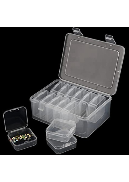 Paket Mini Boncuk Saklama Kutusu, Kapaklı Şeffaf Boncuk Saklama Kutusu, Dikdörtgen Şeffaf Elmas Mücevher Kutusu, El Sanatları (Yurt Dışından) fırsatları