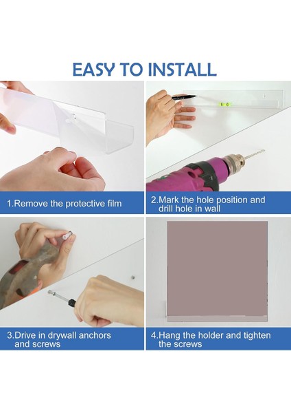 Kayıt Rafı Duvara Montaj - 8 Paket 15 Inç Kayıt Tutucu, Akrilik Şeffaf Albüm Kayıt Sergileme Rafı Yüzer Raflar (Yurt Dışından) indirimleri