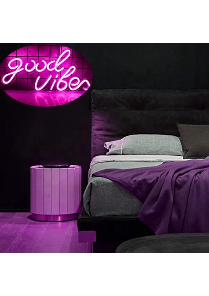 Iyi Vibes Neon Burcu Düğün Duvar Asılı USB LED Neon Işıklı Tabelalar LED Gece Işıkları Yatak Odası Dekorasyon Odaları Dekor Için (Yurt Dışından) indirimleri