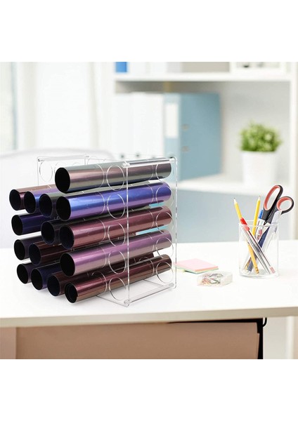 25 Delikli Vinil Rulo Depolama Rafı, El Sanatları Odası Için Vinil Rulo Tutucu, 12 Inç x 12 Inç, 2 Inç Delikli (1 Paket) (Yurt Dışından) fırsatları