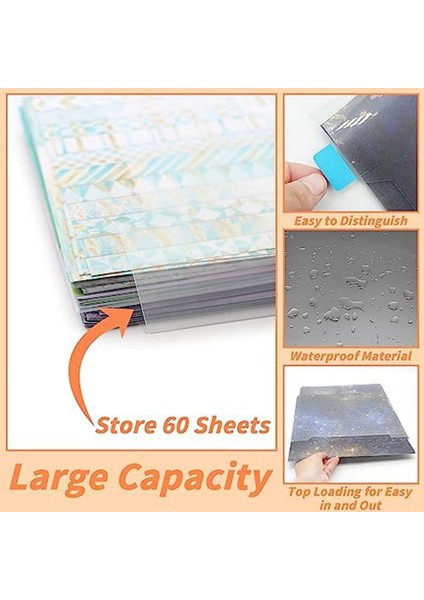 12 Parça Albüm Kağıdı Saklama Kutusu, 30,48 x 30,45 Cm, 60 Yapışkanlı Dizin Sekmeli Su Geçirmez Tek Üstten Yüklü (Yurt Dışından) modelleri