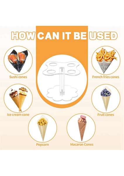 Dondurma Külahı Tutucu Standı Cupcake Standı 4 Delik Kapasiteli Akrilik Koni Ekran Standı Düğün Doğum Günü Partileri (Yurt Dışından) indirimleri