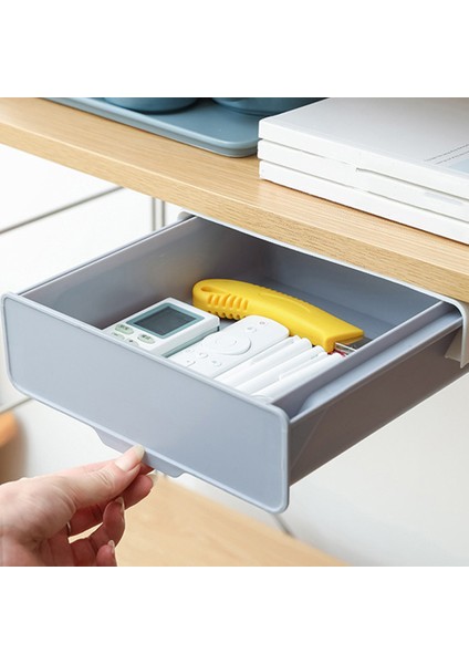 Çekmece Altında Kutu Masa Altında Mutfak Depolama Tutucu Masa Düzenleyici Not Kalem Kırtasiye Malzemesi Saklama Kutusu Kasa Gri Küçük (Yurt Dışından) modelleri