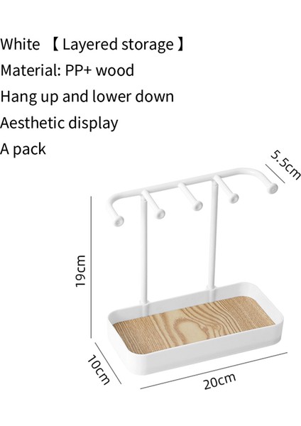 Takı Organizatör Standı, Ahşap Tepsili Kolye Tutucu, Kolye Teşhir Standı Takı Saklama Kancaları Beyaz (Yurt Dışından) indirimleri