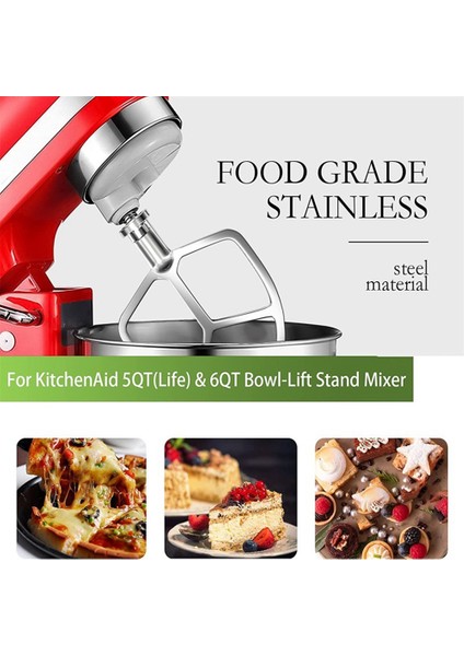 KN256WW 6qt Tel Kırbaç + Mikser Yardım Küreği Kitchenaid Için 6 Quart Stand Mikser Aksesuarının Değiştirilmesi, Yumurta Krema Karıştırıcı Çırpma Teli (Yurt Dışından)