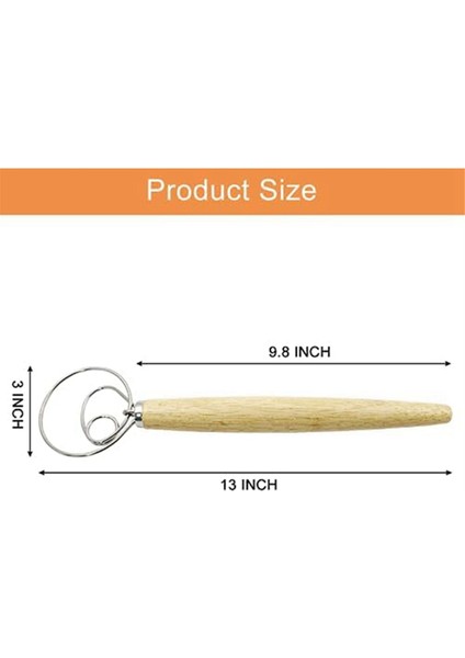 Hamur Çırpma Teli, 13 Inç Ahşap Hollandalı Hamur Hamur Karıştırıcı El Aleti, Ekmek Hamur Çırpma Teli (Yurt Dışından) fırsatları