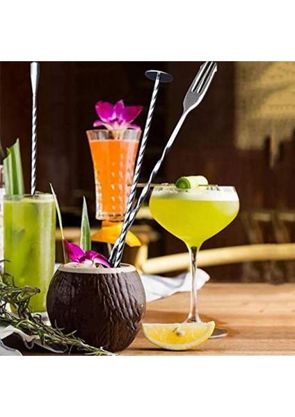 9 Adet Ekstra Uzun Paslanmaz Çelik Karıştırma Kaşıkları Spiral Desen Bar Kokteyl Shaker Kaşık Barware Karıştırma Kaşığı (Yurt Dışından) fiyatları