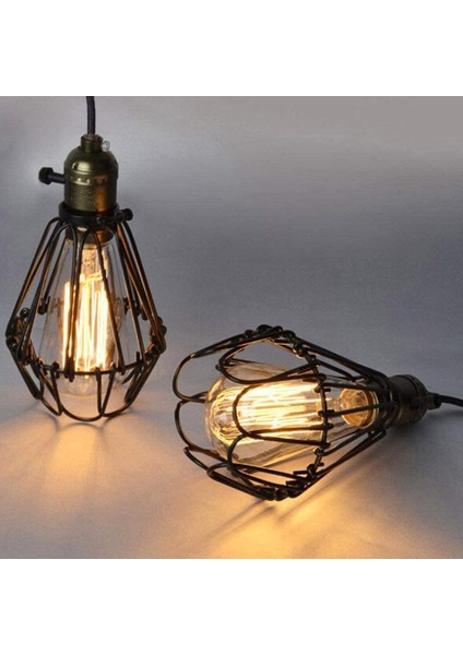 Ayarlanabilir Tel Kafes Abajur, 2 Paket Metal Kuş Kafesi Ampul Guard Ada Sarkıt Aydınlatma Armatürü Damla Lamba Tutucu (Yurt Dışından) fiyatları