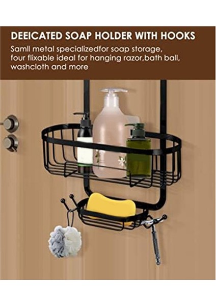 Banyo Asılı Duş Organizatörü, Sünger Kancalı Baş Duş Sepeti, Paslanmaz, Anti-Salıncak (Yurt Dışından) indirimleri