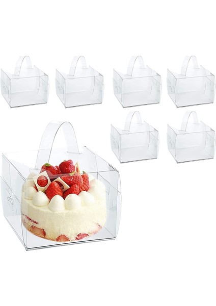 20 Adet 13X13X13 cm Şeffaf Kek Kutuları Kulplu ve Kek Panoları, Forpasta, Tatlılar ve Cupcakes, Parti Pastası Forwedding (Yurt Dışından)