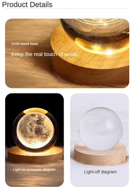 Kristal Top Gece Lambası Tabanı ile LED Masa Lambası Işıklı Yıldız Galaxy USB Güç Sıcak Gece Lambası Güneş Sistemi Çocuk Için (Yurt Dışından)