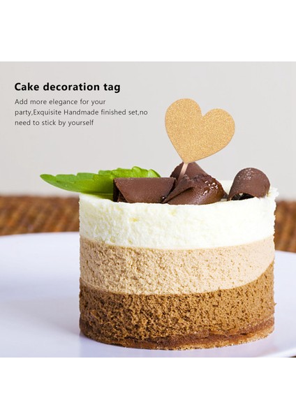 50 Parça Altın Aşk Kalp Kek Tatlı Takılı Kart Cupcake Toppers Dekorasyon Doğum Günü Çocuk Günü Düğün Parti Malzemeleri Için (Yurt Dışından) fiyatları