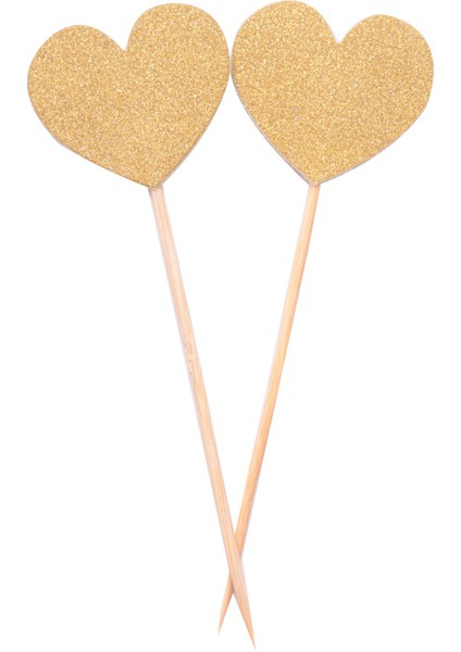 50 Parça Altın Aşk Kalp Kek Tatlı Takılı Kart Cupcake Toppers Dekorasyon Doğum Günü Çocuk Günü Düğün Parti Malzemeleri Için (Yurt Dışından) fırsatları