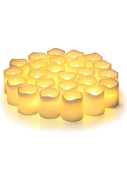 Alevsiz Dilek Mumları, Pilli 24 Mum, Cadılar Bayramı ve Noel Süslemeleri Için Uygun (Yurt Dışından)