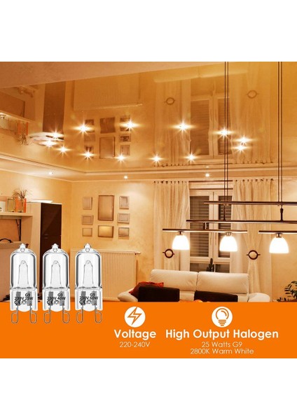 20 Adet G9 Halojen Ampuller, 60W Şeffaf Halojen Lambalar Kısılabilir, Avizeler, Kolyeler, Peyzaj Işıkları Için Sıcak Beyaz 2800K (Yurt Dışından)