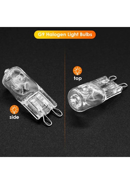 20 Adet G9 Halojen Ampuller, 60W Şeffaf Halojen Lambalar Kısılabilir, Avizeler, Kolyeler, Peyzaj Işıkları Için Sıcak Beyaz 2800K (Yurt Dışından)