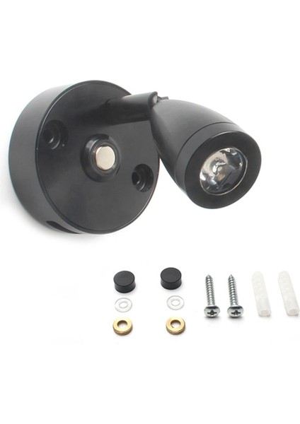 Dönen Okuma Işığı Sıcak Beyaz Araba Dönen Duvar Işığı Dokunmatik Karartma Rv Işığı Şarj Portu Tekne Yat Rv (Siyah) (Yurt Dışından)