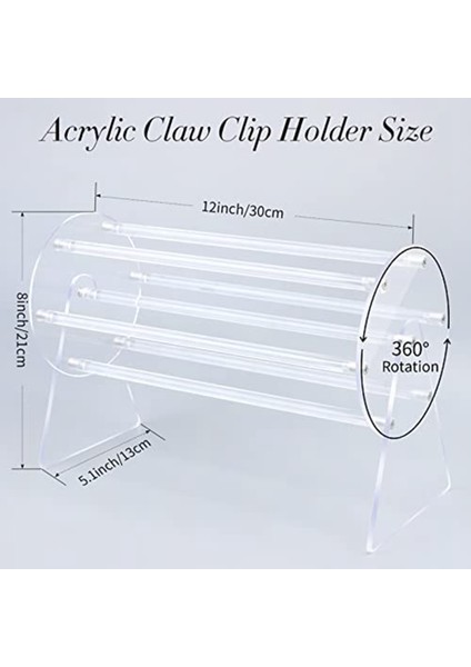 Akrilik Pençe Klip Organizatör Tutucu, 360 Derece Dönen Pençe Klip Tutucu ve Depolama, Kadınlar Için Saç Tokası Organizatör Ekran (Yurt Dışından) modelleri
