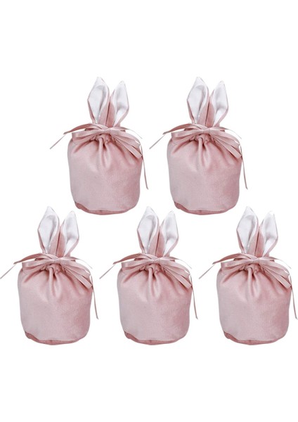 5 Adet Şeker Hediye Çanta Tavşan Kulak, Tavşan Aperatif Parti Çantaları Paskalya Partisi Için Çanta Depolama Anneler Günü Hediyeleri (Pembe) (Yurt Dışından)