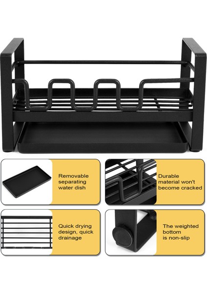 Lavabo Organizatör Tezgah Sünger Fırça Sabunluk Drenaj Tavası ile Mutfak Için, Temizleme Fırçası Organizatör Rafı (Yurt Dışından) indirimleri