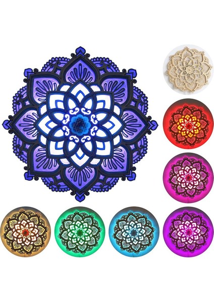 USB Bağlantı Noktaları ile LED Gece Lambası Modern Duvar Dekoru Zarif Ahşap Mandala Asılı Mdf Panelleri Lamba Dekorasyon (Yurt Dışından) modelleri