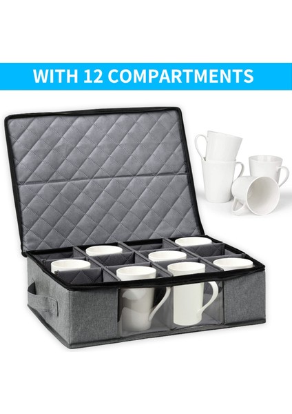 Kupa ve Bardak Saklama Kutusu, Kahve Kupa Organizatör Çay Bardağı Saklama Kabı, Bölücüler ile Cam Kupa Saklama Sandığı Kılıfı (Yurt Dışından) modelleri