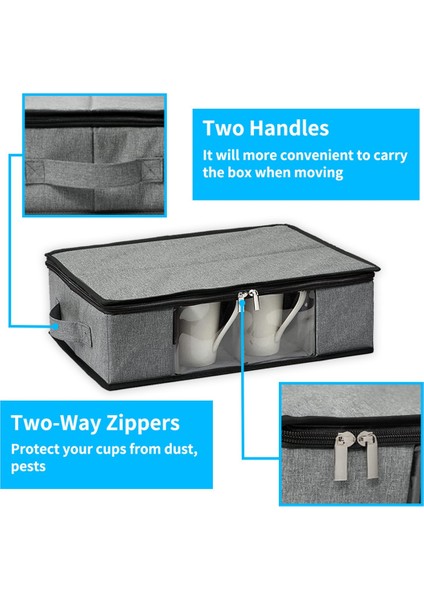 Kupa ve Bardak Saklama Kutusu, Kahve Kupa Organizatör Çay Bardağı Saklama Kabı, Bölücüler ile Cam Kupa Saklama Sandığı Kılıfı (Yurt Dışından) fırsatları