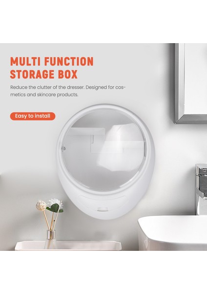 Banyo Için Duvara Monte Makyaj Kutusu Organizatör/banyo Için Su Geçirmez Kozmetik Saklama Kutusu/kapasiteli Banyo (Yurt Dışından) fırsatları