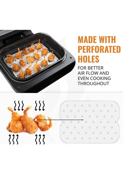 2x Hava Fritöz Parşömen Kağıt Gömlekleri Ninja Foodi Xl Akıllı FG551 6-In-1 Kapalı Izgara, Ninja Foodi Aksesuarları (Yurt Dışından)