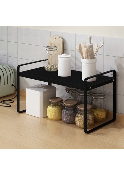 Tezgah Organizatör Dolabı Kiler Rafı Mutfak Organizasyon Dolabı Standı Baharat Rafı Depolama Rafları, Siyah (Yurt Dışından) fiyatları
