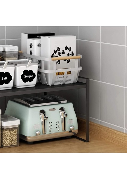 Tezgah Organizatör Dolabı Kiler Rafı Mutfak Organizasyon Dolabı Standı Baharat Rafı Depolama Rafları, Siyah (Yurt Dışından) indirimleri