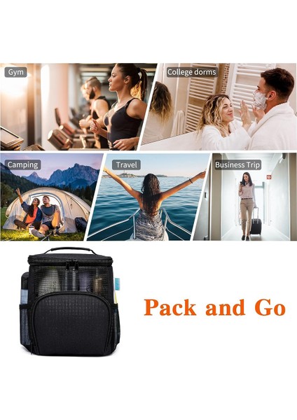 Taşınabilir Duş, Üniversite Yurt Odası Banyo Için Temel Malzemeler Çantası, Metal Kancalı Hızlı Kurutma, Seyahat Duş Çantası (Yurt Dışından) indirimleri