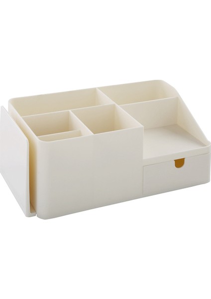 Bej Kozmetik Saklama Kutusu Maskesi - Kapasiteli Masaüstü Sonlandırma Depolama Raf Masası Cilt Bakım Ürünleri Için Saklama Kutusu (Yurt Dışından)