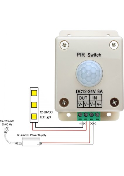 Otomatik Dc 5V 12V 24V Kızılötesi Pır Hareket Sensörü Anahtarı LED Şerit Ampul Lamba Kızılötesi Hareket Sensörü Anahtarı (Yurt Dışından)