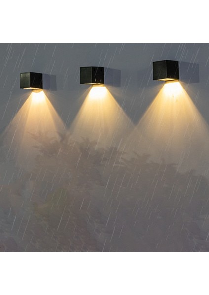 Güneş Işığı-Açık Bahçe Kare Duvar Lambası Güneş Işığı Sensörü Su Geçirmez Avlu Yard Balkon Çit Dekorasyon Lambası (Yurt Dışından) indirimleri